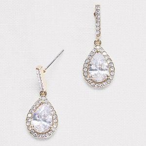 David's Bridal Rose Gold Drop Earrings